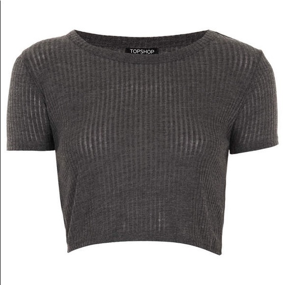 Topshop Tops - Topshop Gray Crop Top